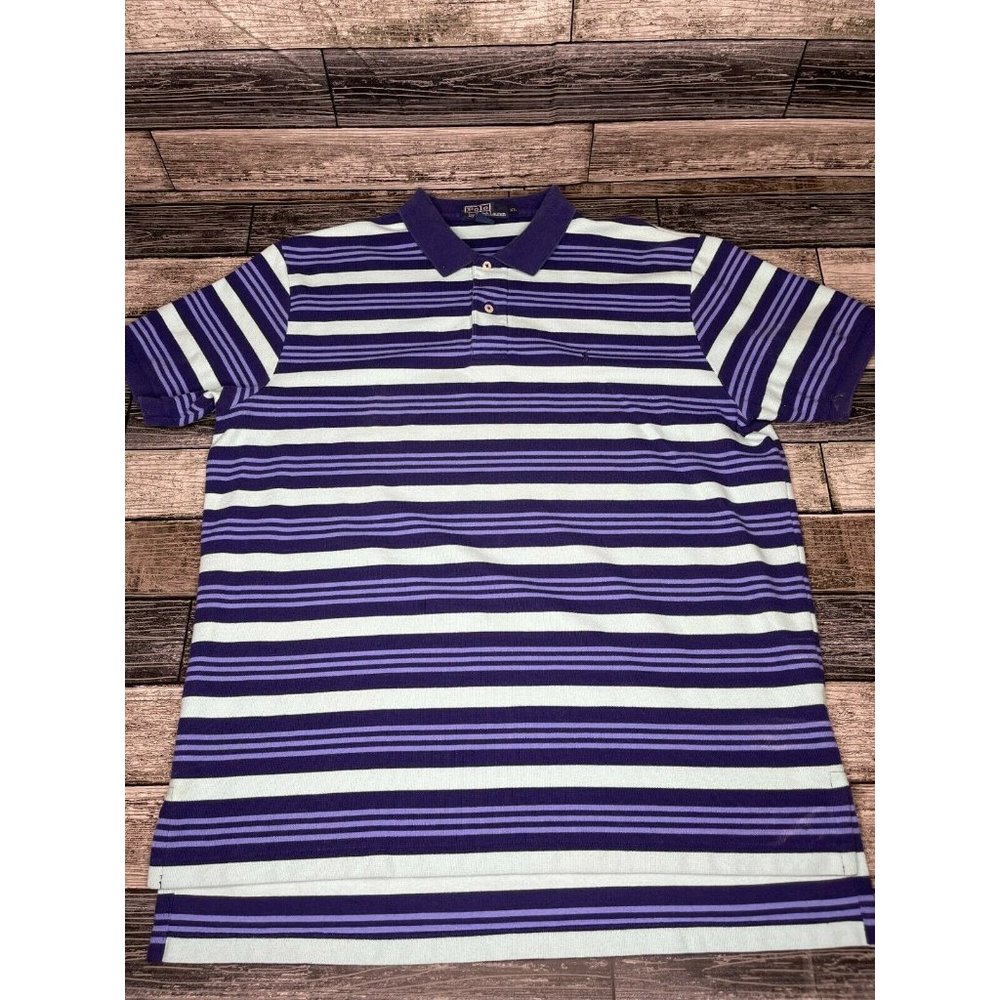 Polo Ralph Lauren Polo Shirt Blue Stripe Men XL
